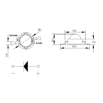 LED Power 3W Spectru Roșu 620–625nm - Led de Putere 3W Spectru Roșu LED Power 3W Spectru Roșu 620–625nm - Led de Putere 3W Spectru Roșu