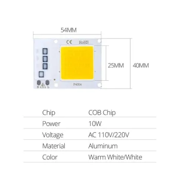 Modul LED de Putere 220V 10W IP65 2800-3200K Alb Cald Modul LED de Putere 220V 10W IP65 2800-3200K Alb Cald