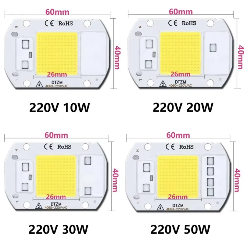Modul LED de Putere 220V 30W IP65 Alb Cald 2800-3200K