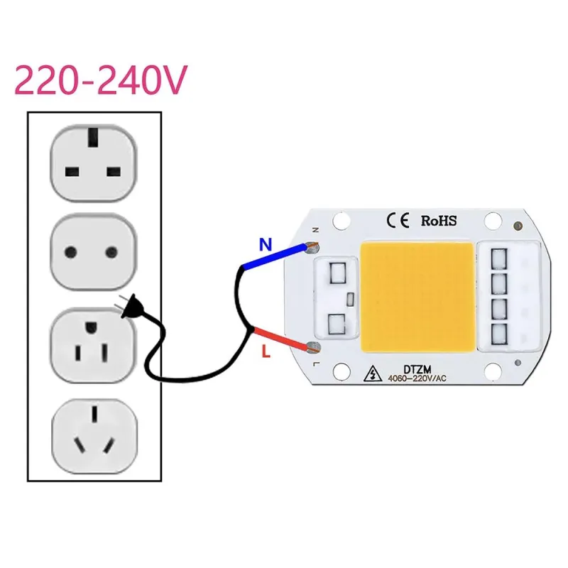 Modul LED de Putere 220V 30W IP65 Alb Cald 2800-3200K