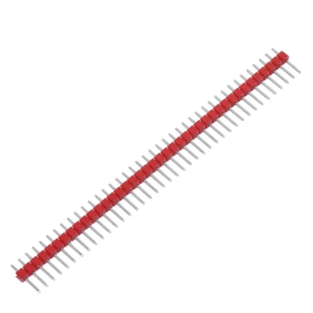  Straight Male Header Red - 2.54mm Pitch for Breadboard and PCB Projects